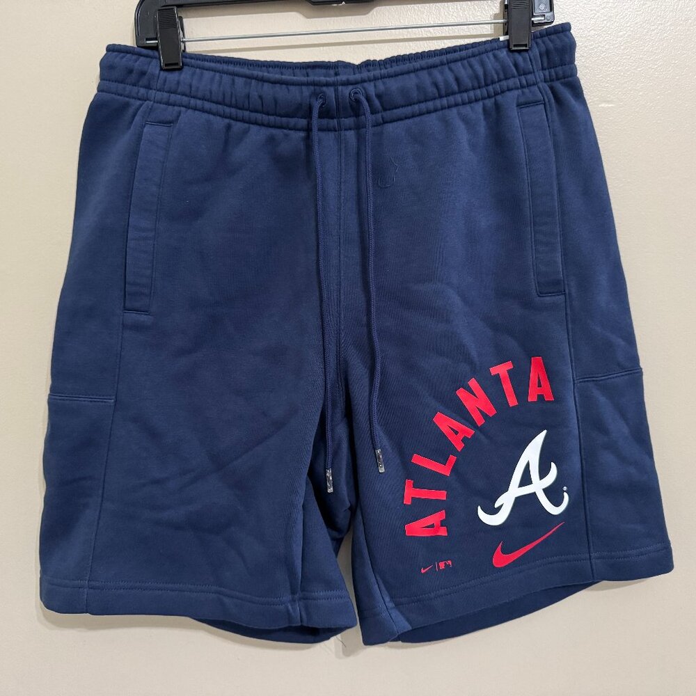 Nike MLB Atlanta Braves Baseball Authentic Team Issue Fleece Shorts Men's M NEW